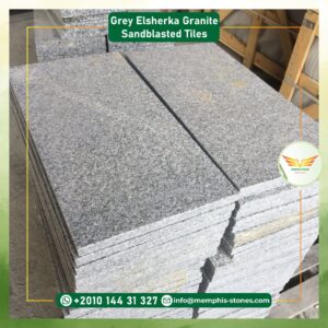 Grey Elsherka Granite Sandblasted tiles | Egyptian Granite | Memphis Stones